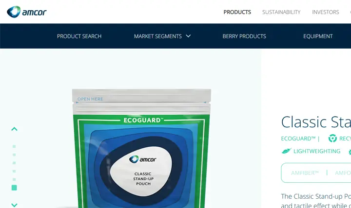amcor standup pouch
