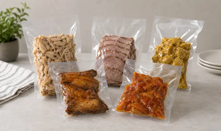 vacuum sealed cooked food